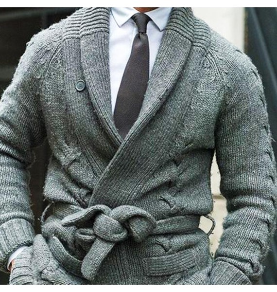 Men's Casual Long Warm Knit Cardigan