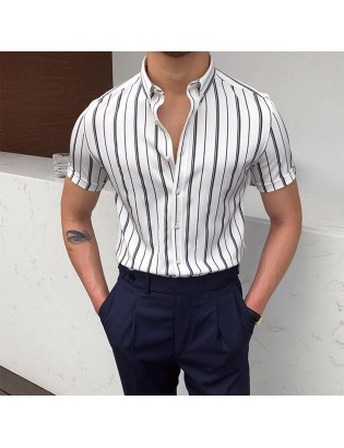 Gentleman elegant and simple design vertical striped shirt