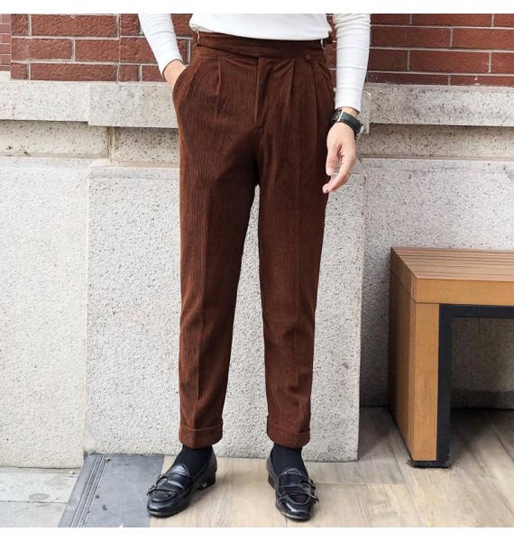 Style Solid Color Casual Trousers For Autumn And Winter