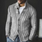 Men's Casual Single Breasted pel Long Sleeve Sweater Cardigan