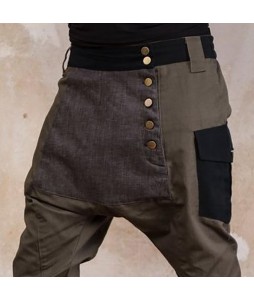 Design Men's Button Splicing Casual Pants