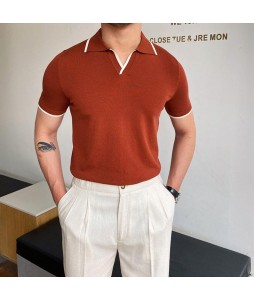 Gentlemens pin knitted polo shirt