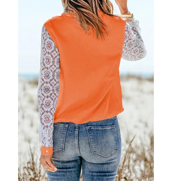 ce Long Sleeve Colorblock Casual Blouse