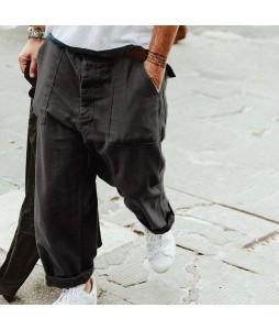 Casual Mens Solid Color Loose Pants