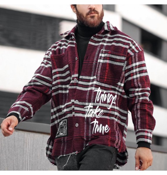 Men's Autumn And Winter Pid Texture Fleece Jacket