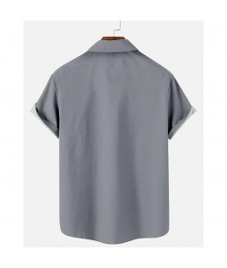 Men's Striped Beach Short Sleeve Shirt