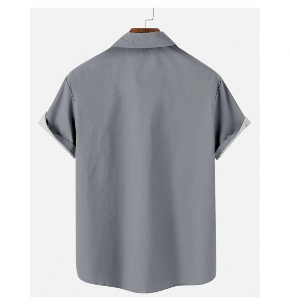 Men's Striped Beach Short Sleeve Shirt