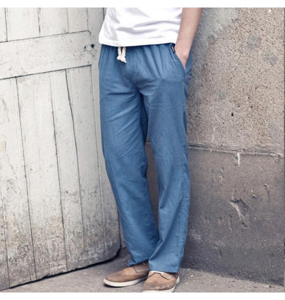 Men's Cotton And Linen Breathable Casual Trousers