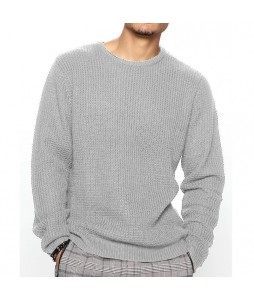 Men's Casual Loose Round Neck Long Sleeve Pullover Sweater