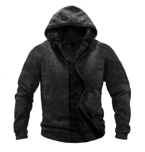 Men's Winter Warm Fleece Hooded Jacket