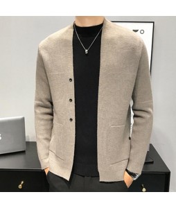 Pure Color Casual Knitted Cardigan