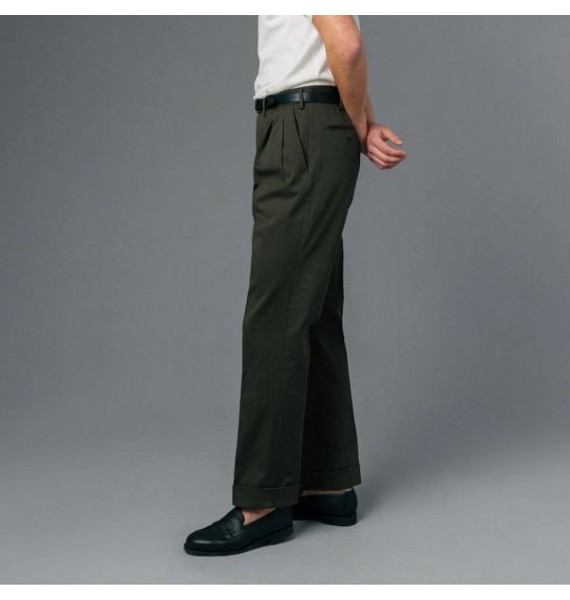 Olive green mens comfortable casual trousers