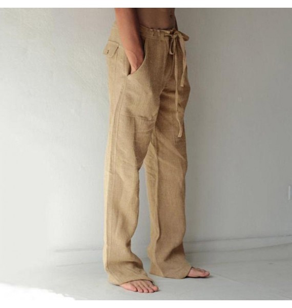Men's Casual Breathable Loose Cotton Trousers