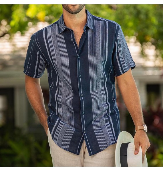 Casual Men's Resort Style Short Sleeve Shirt
