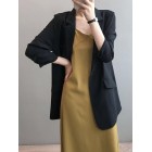 Chiffon Small Suit Jacket Women's Thin Summer Drape Loose Net Red Casual Mid-length White Suit Jacket Women