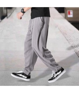 Casual Men's Pin Color Cotton Linen Straight Trousers