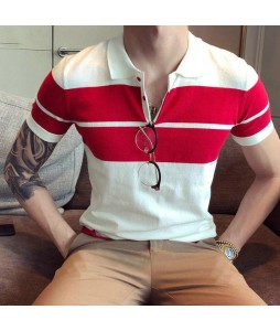 Summer patchwork POLO shirts with short sleeves
