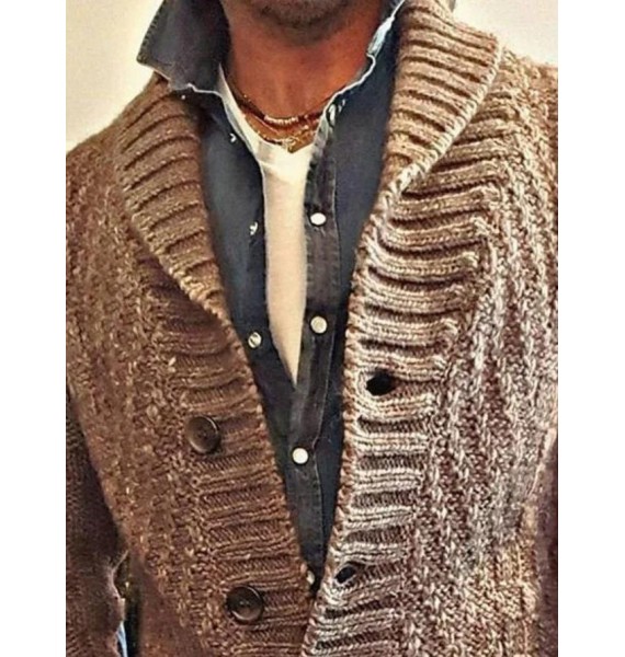 Men's Business Casual Button Sweater Cardigan
