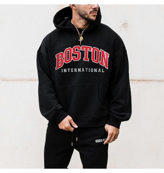 Boston Fashion Men's Oversized Sweatshirt Hoodie
