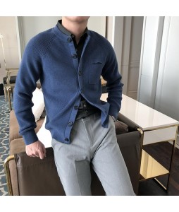 Elegant Men's Simple Knit Cardigan