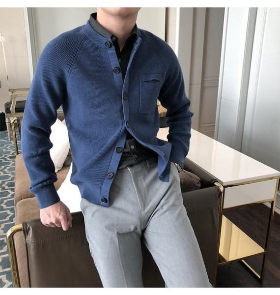 Elegant Men's Simple Knit Cardigan