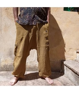 Men's Loose Ethnic Raw Cotton Harem Pants