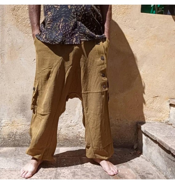 Men's Loose Ethnic Raw Cotton Harem Pants